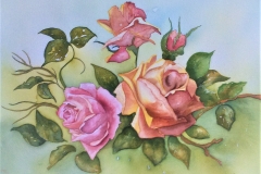 Bouquet of Wild Roses, Jurita Kalite, 2017, watercolor, 30 x 40cm
