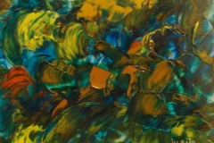 Wild Jungle, Jurita Kalite, 2017, oil on panel , 17.8 x 12.7 cm