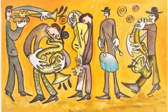 Jazz Band, Jurita Kalite, 2017, Watercolor, 31 x 41 см